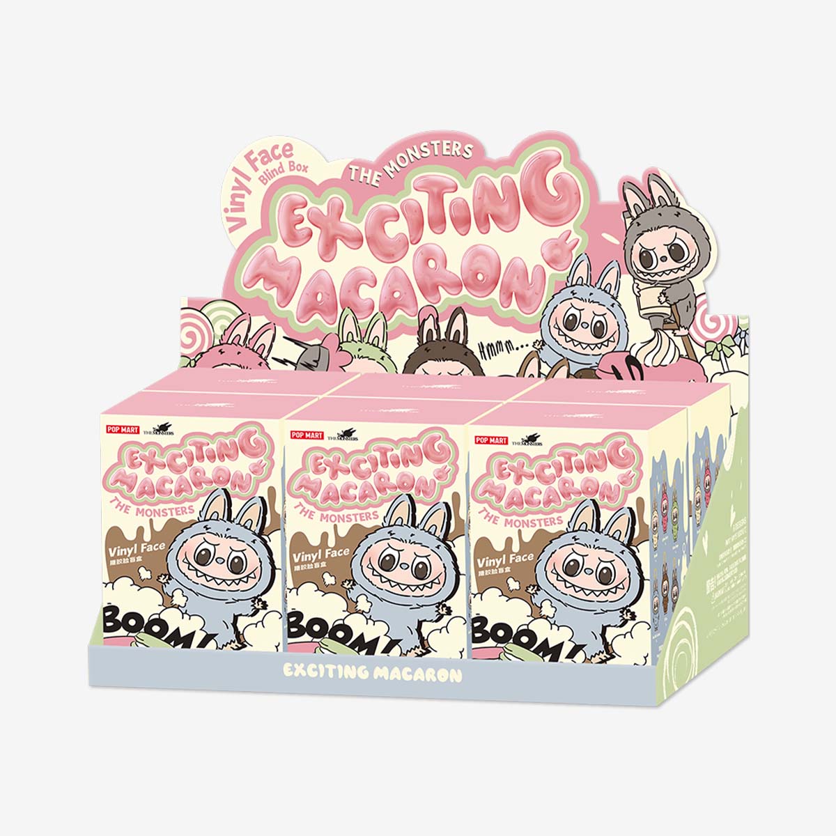 Pop Mart The Monsters Labubu Exciting Macarons Vinyl Face Sealed Case (6 Blind Boxes)