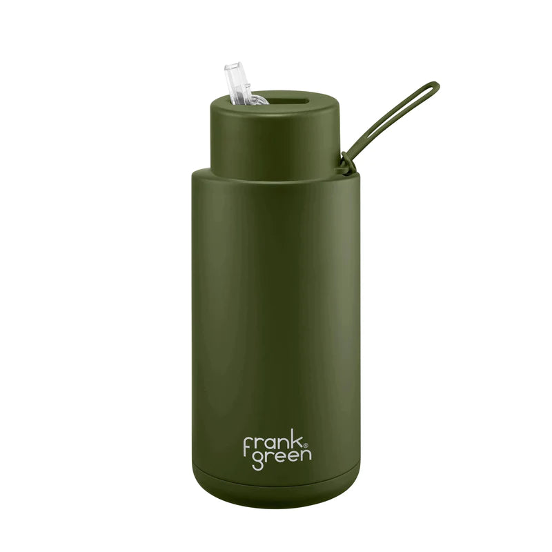 Frank Green Ceramic Reusable Bottle 1L / 34oz (Khaki Green)