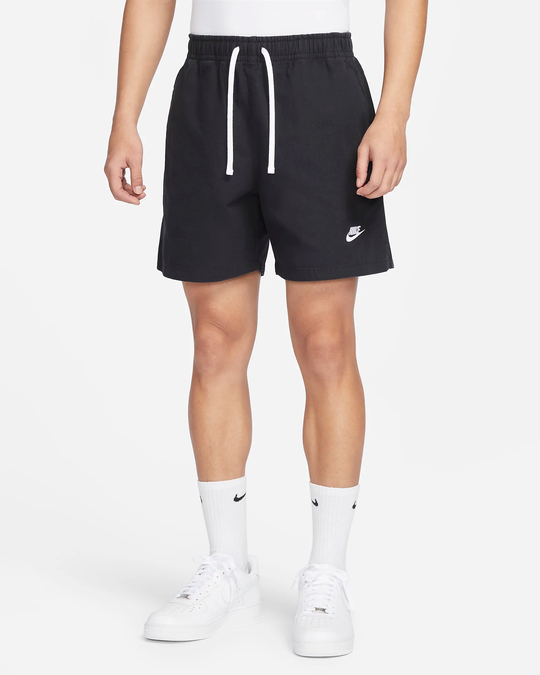 Men's Nike Sportswear Woven Lined Flow Shorts 'Black/White'