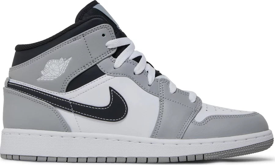 GS Nike Air Jordan 1 Mid 'Light Smoke Grey'
