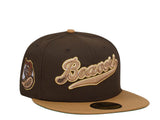 New Era Portland Beavers Brown Gold Two Tone Throwback Edition 59Fifty Fitted Cap