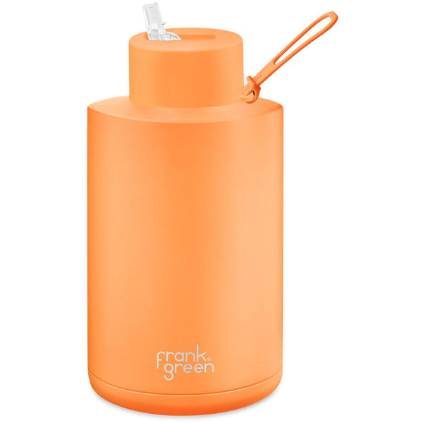 Frank Green Ceramic Reusable Bottle 2L / 68oz (Neon Orange) never miss