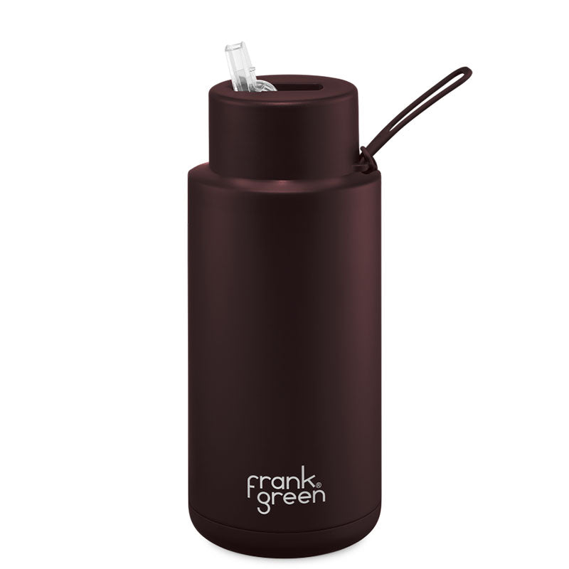 Frank Green Ceramic Reusable Bottle 1L / 34oz (Chocolate Brown)