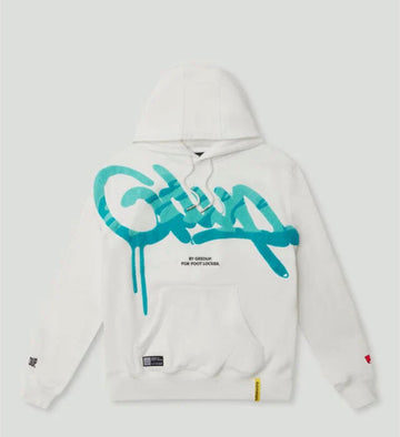 Geedup Handstyle x Footlocker Hoodie 'White Turbo Green'