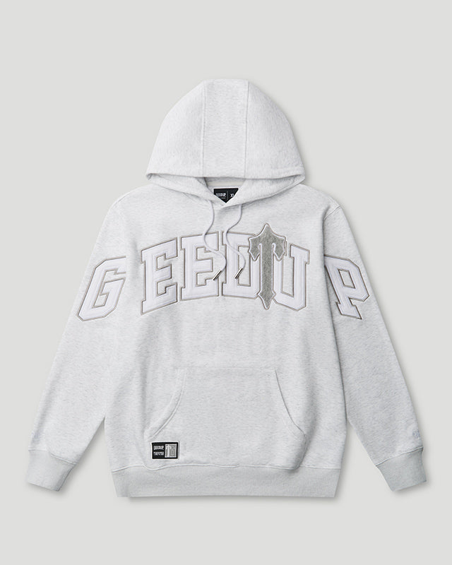Geedup Team Logo x Trapstar Irongate T Hoodie 'White Marle Grey'