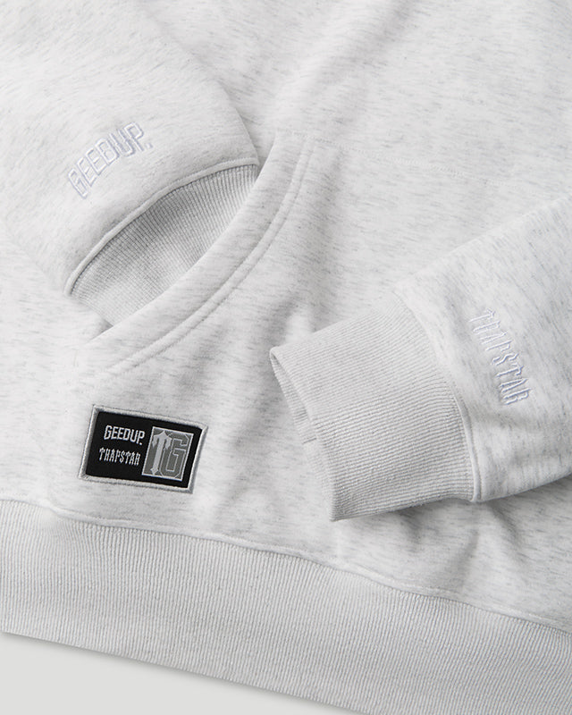Geedup Team Logo x Trapstar Irongate T Hoodie 'White Marle Grey'