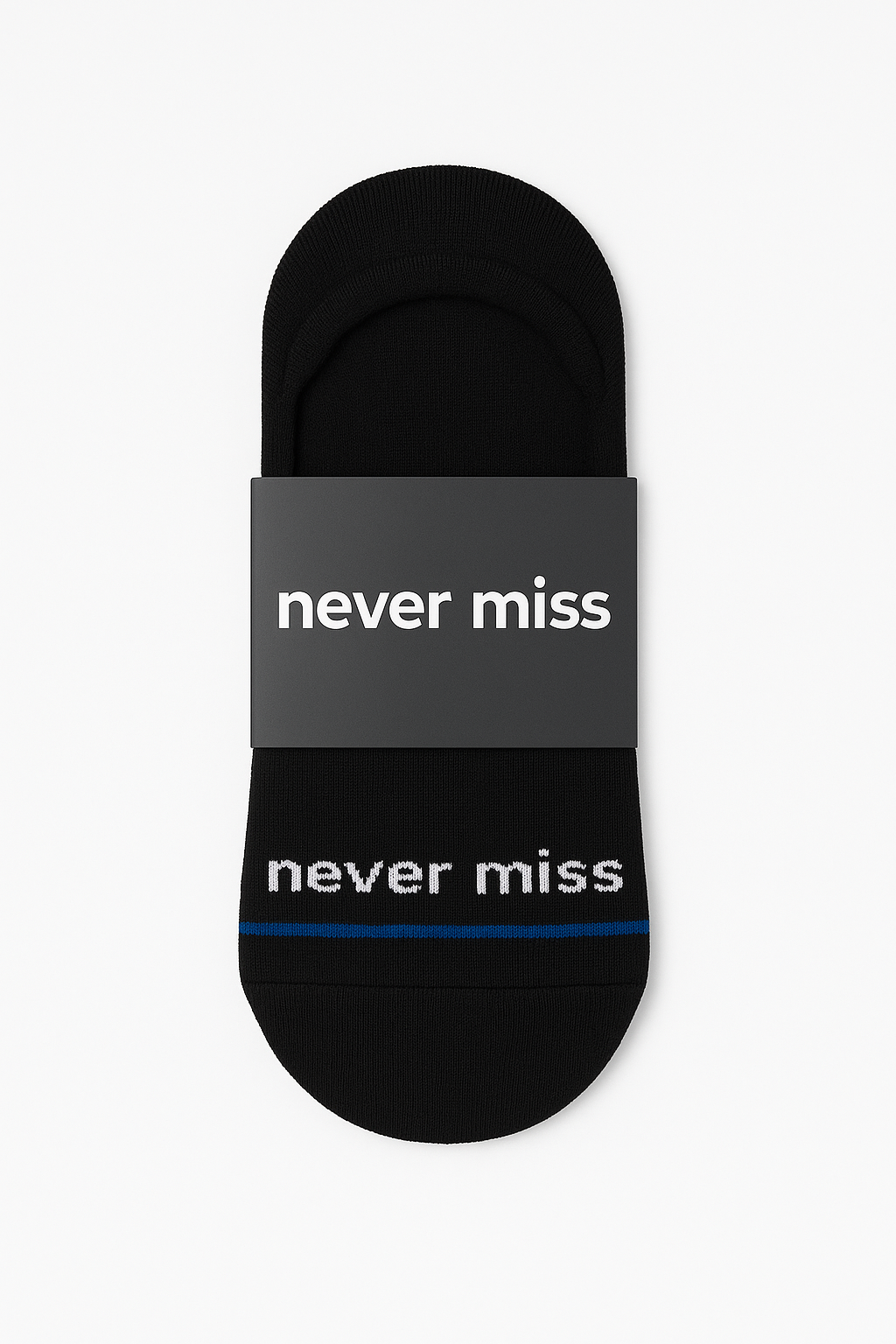 Nevermiss Premium No Show Socks 3 Pack - Black