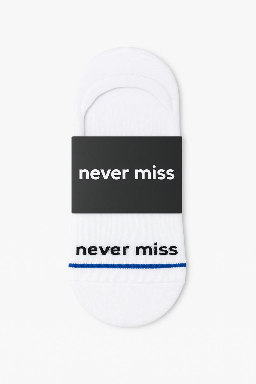Nevermiss Premium No Show Socks 3 Pack - White