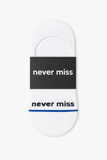 Nevermiss Premium No Show Socks 3 Pack - White