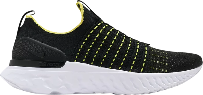 Men’s Nike React Phantom Run Flyknit 2 'Black Sonic Yellow'