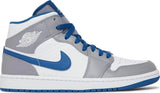 GS Nike Air Jordan 1 Mid 'Cement True Blue'