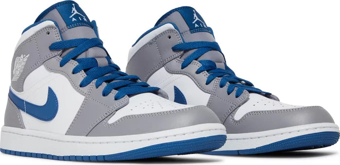 GS Nike Air Jordan 1 Mid 'Cement True Blue'