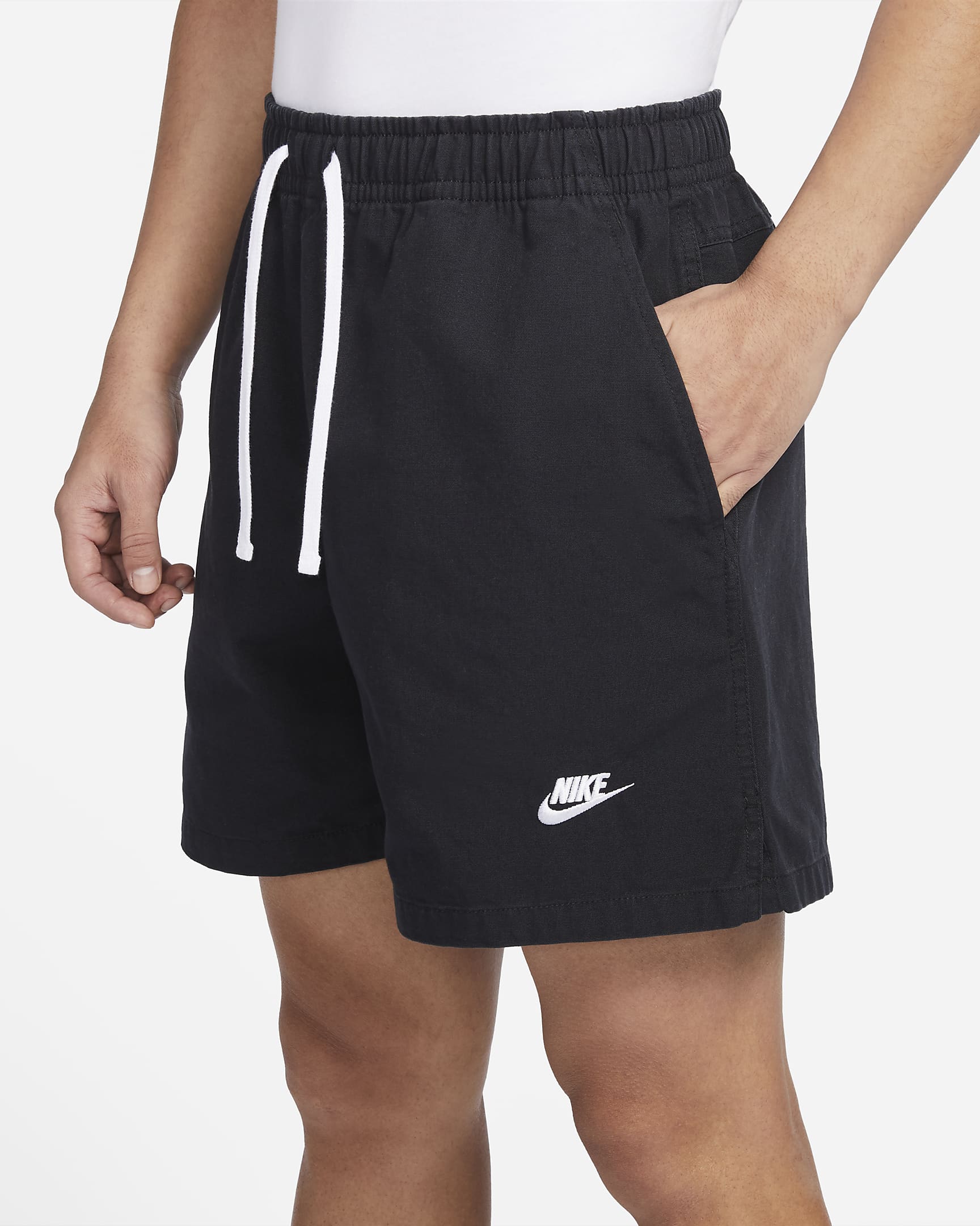 Men's Nike Sportswear Woven Lined Flow Shorts 'Black/White'