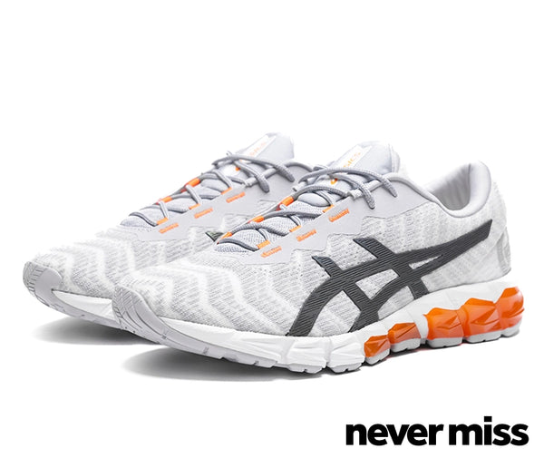Grey and 2025 orange asics