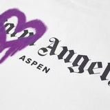 Palm Angels Aspen Sprayed Monogram T-Shirt 'White/Purple'