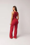 LEVATE SIGNATURE STRAIGHT LEG PANTS (TALL) - CHERRY RED