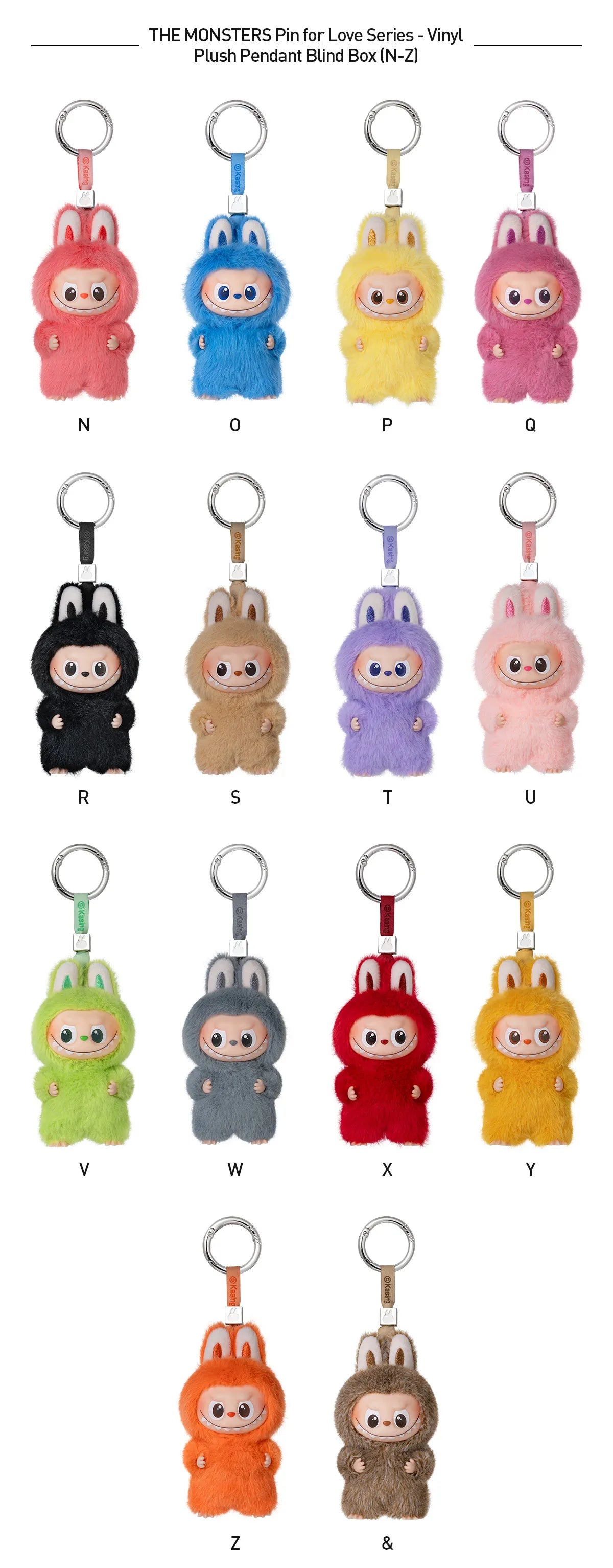Pop Mart The Monsters Labubu Pin for Love Series Vinyl Plush Pendant Blind Box (N-Z Series)
