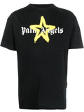 Palm Angels Star Sprayed Monogram T-Shirt 'Black/Yellow'