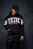 Geedup Team Logo Script Hoodie 'Black/Dusty Pink'
