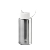 Frank Green Ceramic Reusable Bottle 1L / 34oz (Chrome Silver/Cloud)