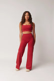 LEVATE SIGNATURE STRAIGHT LEG PANTS (REGULAR) - CHERRY RED