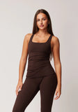 LEVATE ALLURE RIRI ASYMMETRICAL TANK - ESPRESSO