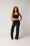 LEVATE FOLD OVER STRAIGHT LEG PANTS (REGULAR) - BLACK