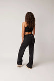 LEVATE FOLD OVER STRAIGHT LEG PANTS (REGULAR) - BLACK