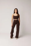 LEVATE SIGNATURE STRAIGHT LEG PANTS (PETITE) - ESPRESSO