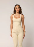 LEVATE ALLURE RIRI ASYMMETRICAL TANK - BONE