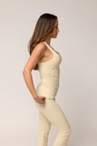 LEVATE ALLURE RIRI ASYMMETRICAL TANK - BONE