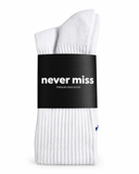 Nevermiss Premium Crew Socks 3 Pack - White