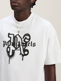 Palm Angels Paris Sprayed Monogram T-Shirt 'White/Black'