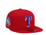 New Era 59Fifty Texas Rangers Away/40th Anniversary Patch Cap