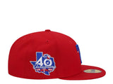 New Era 59Fifty Texas Rangers Away/40th Anniversary Patch Cap