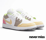 GS Nike Air Jordan 1 Low SE 'Pastel Grind Vivid Green'